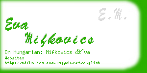 eva mifkovics business card